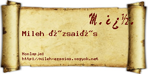 Mileh Ézsaiás névjegykártya